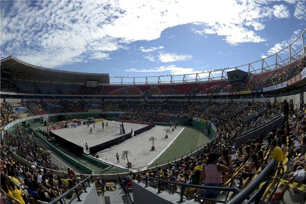 Arena de tênis foi palco do Gigantes da Praia e receberá etapa do Mundial (Divulgação/FIVB)